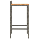 Bar Stools 2 pcs Grey Poly Rattan and Solid Wood Acacia 362603