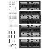 Garden Gate with Lock Black 85 x 175 cm Powder-coated steel 42015877