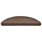 Stair Mats 30 pcs 56x17x3 cm Coffee Brown Half Round 3365737