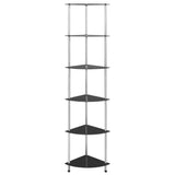 6-Tier Shelf Black 30x30x160 cm Tempered Glass 249522