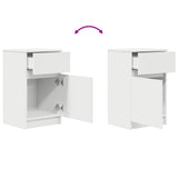 Bedside Cabinet White 39x35x65 cm Engineered Wood 861319