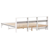 Bookcase Bed without Mattress White 200x200 cm Solid Wood Pine 3309798