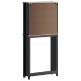 Washing Machine Cabinet BERG Black 76x27x164.5 cm Solid Wood 358557