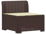 3-Seater Garden Sofa with Cushions Rattan Look PP Brown 3443822