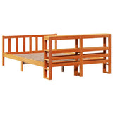 Bed Frame with Headboard without Mattress Wax Brown 140x200 cm 3305779