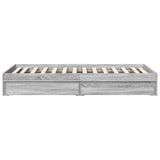 Bed Frame with Drawers without Mattress Grey Sonoma 90x200 cm 3280683