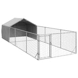 Outdoor Dog Kennel with Run 6x2x1.5 m Galvanised Steel 3329238