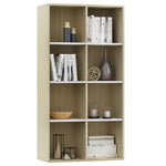 ZNTS Book Cabinet/TV Cabinet White and Sonoma Oak 36x30x114 cm Engineered Wood 800158