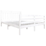 3100665 Bed Frame without Mattress White Solid Wood 160x200 cm