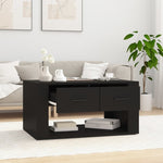 ZNTS Coffee Table Black 80x50x40 cm Engineered Wood 816529