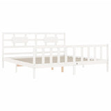 Bed Frame without Mattress White 200x200 cm Solid Wood Pine 3192577
