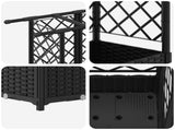 Raised Bed with Trellis and Roof Black 164 x 40 x 123 cm PP 42032546