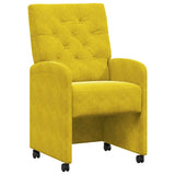 Dining Chairs with Wheels 2 pcs Yellow 58 x 67 x 97 cm Velvet 42017872