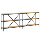 Console Table Sonoma Oak 200x30x75 cm Engineered Wood and Iron 832859