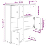 ZNTS Bookcase Artisan Oak 60x24x76.5 cm Engineered Wood 860390