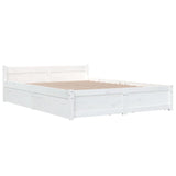 3103550 Bed Frame without Mattress with Drawers White 140x190 cm