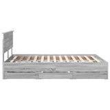Bed Frame with Drawer Grey Sonoma 140 x 190 cm Engineer Wood 3410712