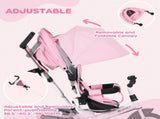 6 in 1 Kids Trike with Parent Handle, Canopy, 5-point Safety Belt, Storage, Footrest, Brake, for 1-5 T3398P348146