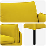 2-Seater Sofa 2-Seater Yellow 188 x 81 x 89 cm Velvet 42048619