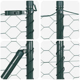 Fence with Posts Green 0.5 x 100 m PVC-coated steel 3352735
