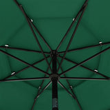 3-Tier Garden Parasol with Aluminium Pole Green 3.5 m 313877