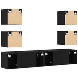 TV Cabinet 6 pcs Black 160 x 30 x 30 cm Engineered wood 3393418