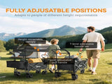 Folding Trolley Cart Storage Wagon Beach Trailer 4 Wheels with Handle Overhead Canopy Cart Push Pull T3398P348598