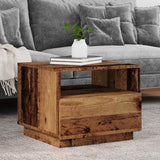 Coffee Table with LED Lights Old Wood 50x49x40 cm 857708