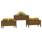 ZNTS Planter Honey Brown 245.5x44x75 cm Solid Wood Pine 822255