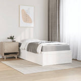 Bed with Mattress White 90x200 cm Solid Wood Pine 3281944
