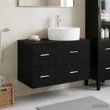 Bathroom Furniture Set 2 pcs Black Oak Engineered Wood 3403985