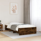 Bed Frame without Mattress Smoked Oak 90x190 cm Single Engineered Wood 3295706