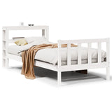 Bed Frame without Mattress White 90x200 cm Solid Wood Pine 3305756