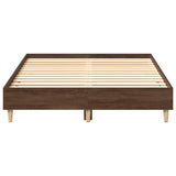 Bed Frame No Mattress Brown Oak 140x190 cm Engineered Wood 861063