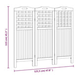 3-Panel Room Divider 121.5x2x115 cm Solid Wood Acacia 318546