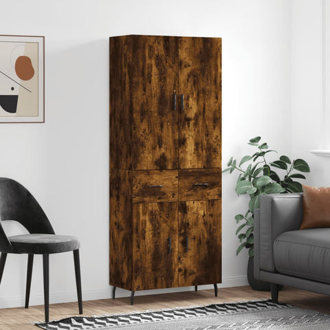 Highboard Smoked Oak 69.5x34x180 cm Engineered Wood 3198166