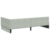 Corner Bed Frame Light Grey 100 cm x 200 cm Velvet 42016091