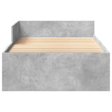 Bed Frame without Mattress Concrete Grey 90x200 cm Engineered Wood 849582