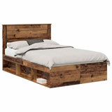 Bed Frame with Headboard Old Wood 120 x 200 cm Solid Pine Wood 3409789