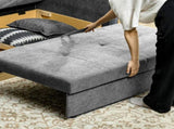 2 Seater Sofa Bed, Convertible Bed Settee, Modern Velvet Loveseat Sofa Couch with 2 Cushions, Hidden T3398P377938