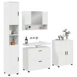 Bathroom Furniture Set with Drawer 4 pcs High Gloss White 3393087