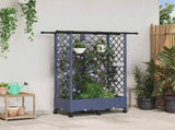 Raised Bed with Trellis and Roof Grey 124 x 40 x 127 cm PP 3423035