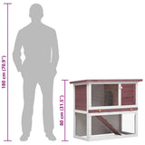 Outdoor Rabbit Hutch 1 Door Brown Wood 170832