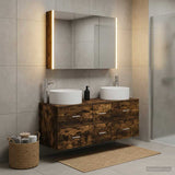 Bathroom Furniture Set 4 pcs Smoked Oak 3407107