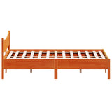 Bed Frame without Mattress Wax Brown 120x200 cm Solid Wood Pine 844732