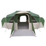 Family Tent with Rainfly Water-resistant tunnel Green 10-Person 42017463