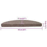 Stair Mats Self-adhesive 15 pcs 56x17x3 cm Beige Half Round 322354