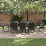 Garden Dining Set 9 pcs Black Steel 3335860