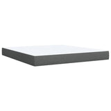 ZNTS Box Spring Bed with Mattress Dark Grey 180x200 cm Fabric 3285968