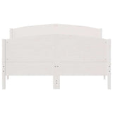 Bed Frame without Mattress White 150x200 cm King Size Solid Wood Pine 3216171
